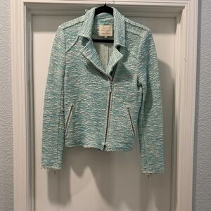 Rebecca Taylor Aqua Tweed Blazer